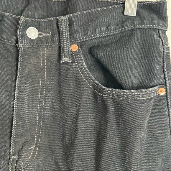 32 x 32 Levi's Men's Straight Black Denim Jeans - Deep Black - Picture 5 of 8